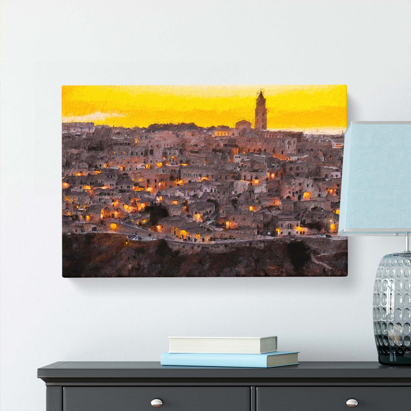 Matera Italy Skyline - Wrapped Canvas Painting, 35cm H x 50cm W x 3cm D