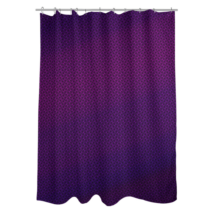 Rideau de douche simple hexagonal classique, Dégradé mauve, Classic Hexagonal
