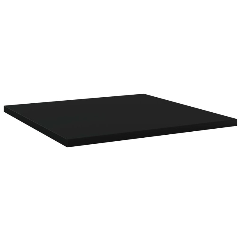 Bookshelf Boards 8 pcs Engineered Wood, Black, (8 Shelves) 0.6" H x 15.5" W x 15.5" D