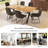 Costner 63" Modern Oak Dining Table Set For Small Spaces, 7-Piece Set With Rectangular Table & 6 Padded Leather Chairs, Compact, Sturdy & Easy To Assemble-123027137-123027138