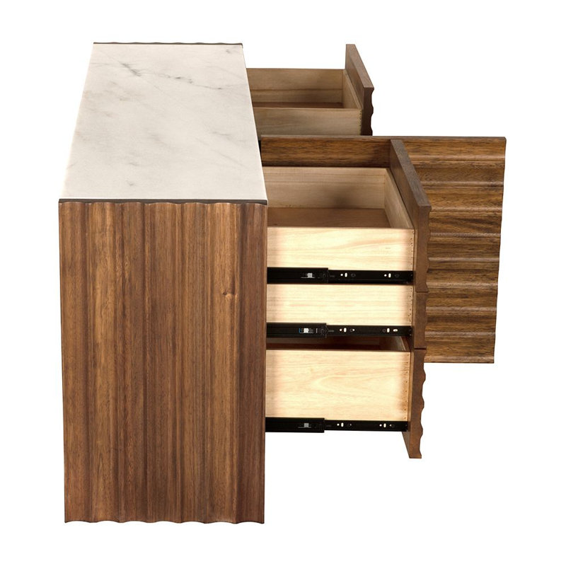 Gauss 72'' W Solid Wood Sideboard, Dark Walnut