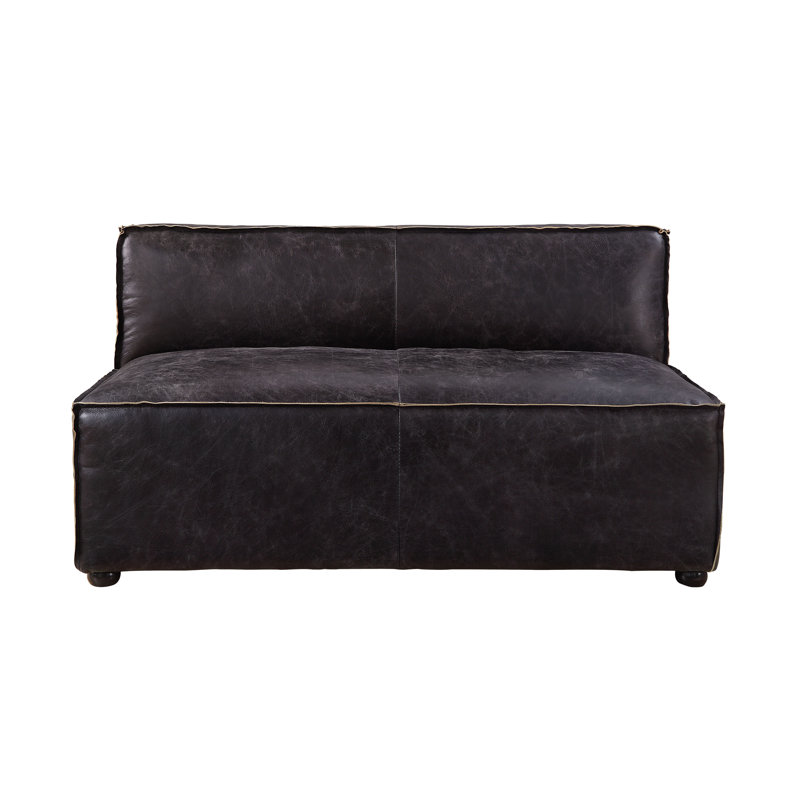 Causeuse Aiden-John, Cuir fleur ardoise antique