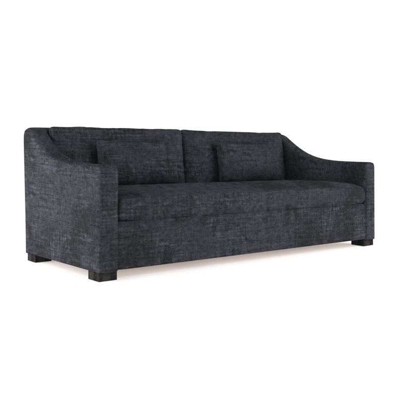 Canapé Crosby, H 32,5 po x l 96 po x P 43 po, Velours écrasé graphite, Ébène
