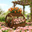 Jardinières rustiques en bois avec design de wagon pour les jardins