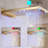 Juno Gold Rainfall Waterfall LED Shower Head with Hand-Held Shower