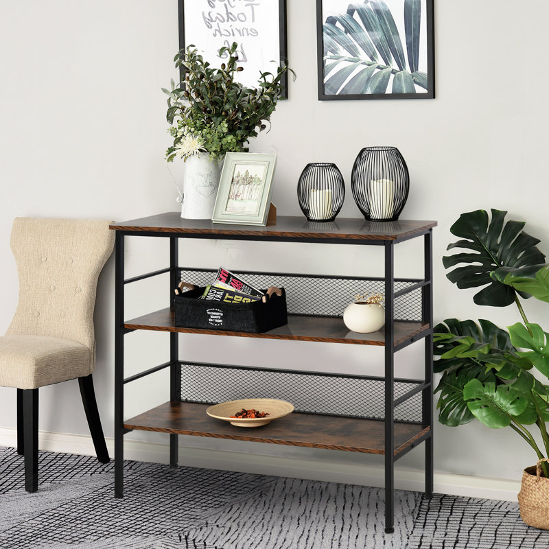 Granberry 39.25'' W Metal Shelving Unit, Black
