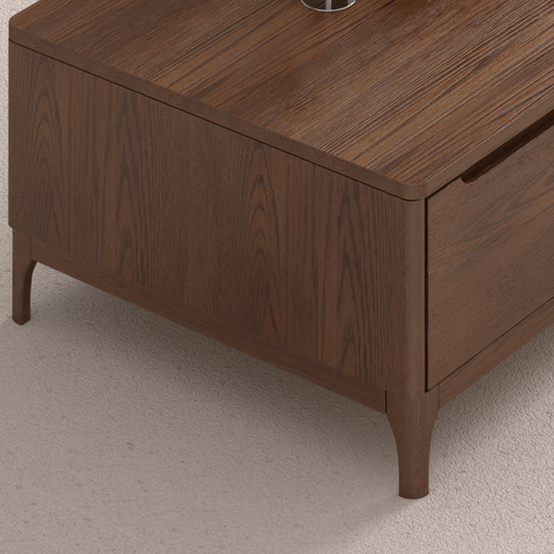 Solid Oak Coffee Table with Beech Wood Legs, 17.32" H x 59.05" L x 27.55" W