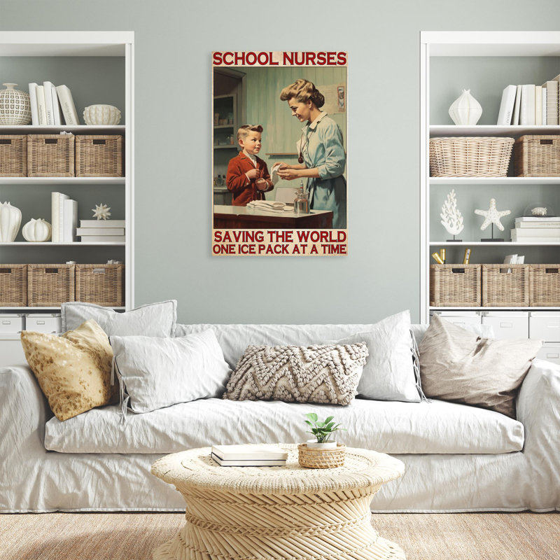 Infirmières scolaires sur toile, impression, H 36 po x l 24 po x P 1,25 po