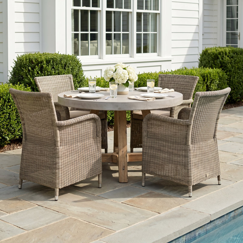 Isabela Round 4 - Person 47'' L Outdoor Restaurant Dining Set