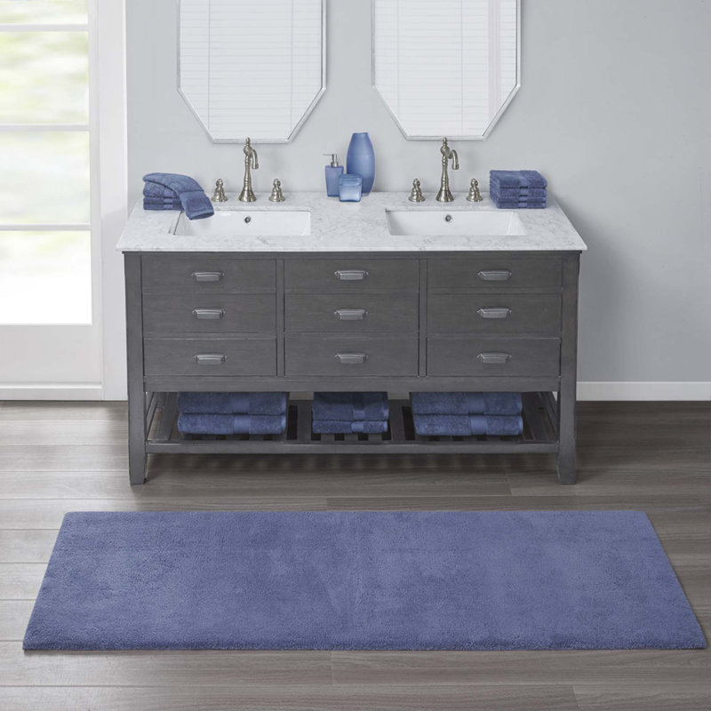 Takeichi Non-Skid Resistance Quick Dry Bath Rug, Navy