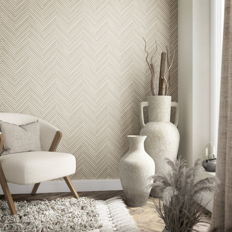 33cmm x 33cm Matte Wallpaper Roll, Light Beige