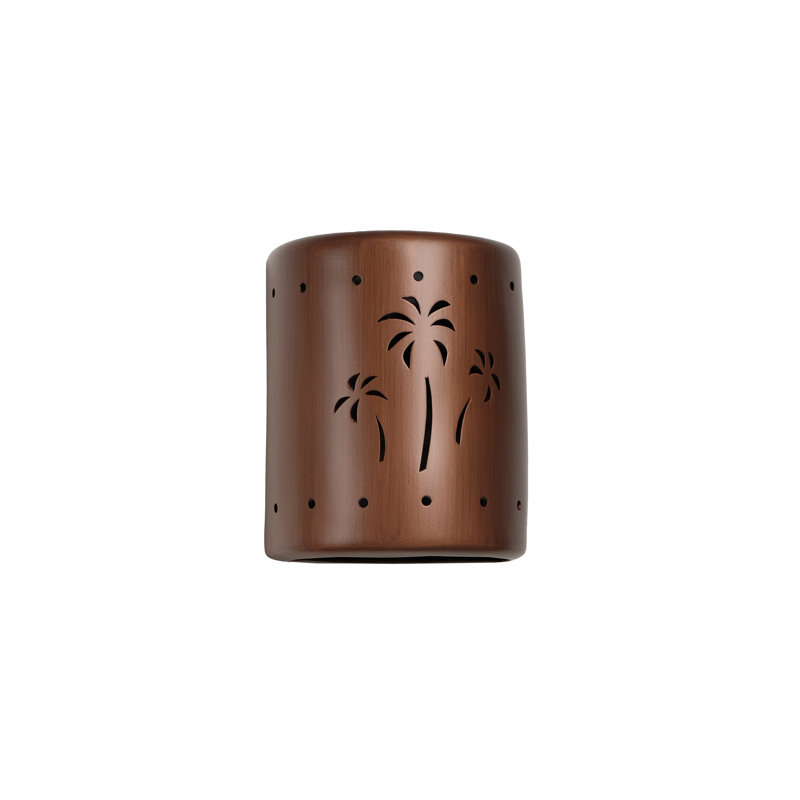 Hockinson Ceramic Outdoor Wall Light, LED Bulb Included, 10" H x 8" W x 5" D, Rubbed Copper