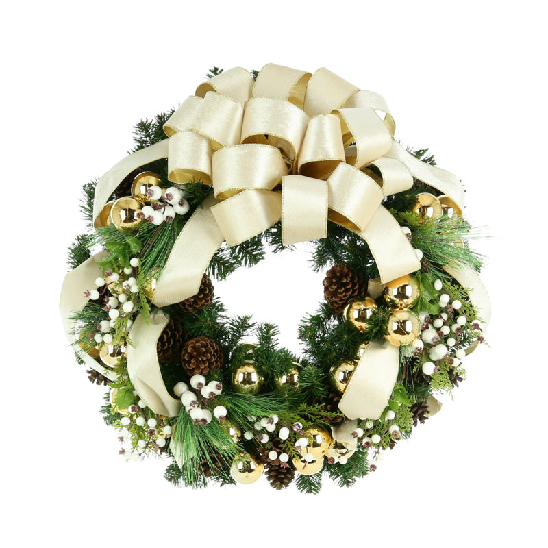 Decorated Pine Holiday Wreath
