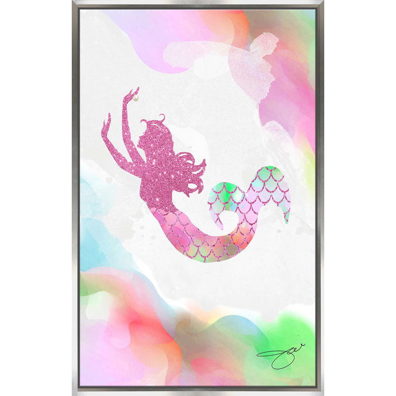 «Mermaid 1» par By Jodi - impression, Cadre flottant argent, H 63,5 po x l 39,5 po x P 2 po