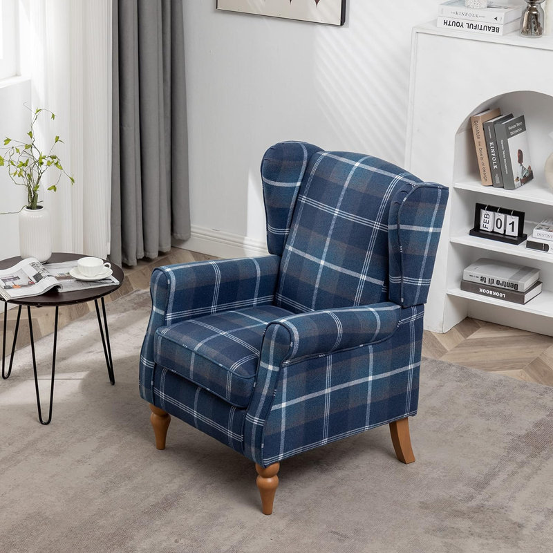 Bouchicas Upholstered Accent Chair, Blue