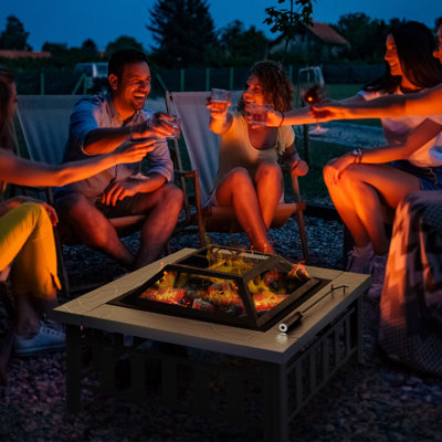 Harter Square Steel Wood Burning Smokeless Fire Pit