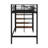 Twin Size Metal Loft Bed With Shelf-937421954