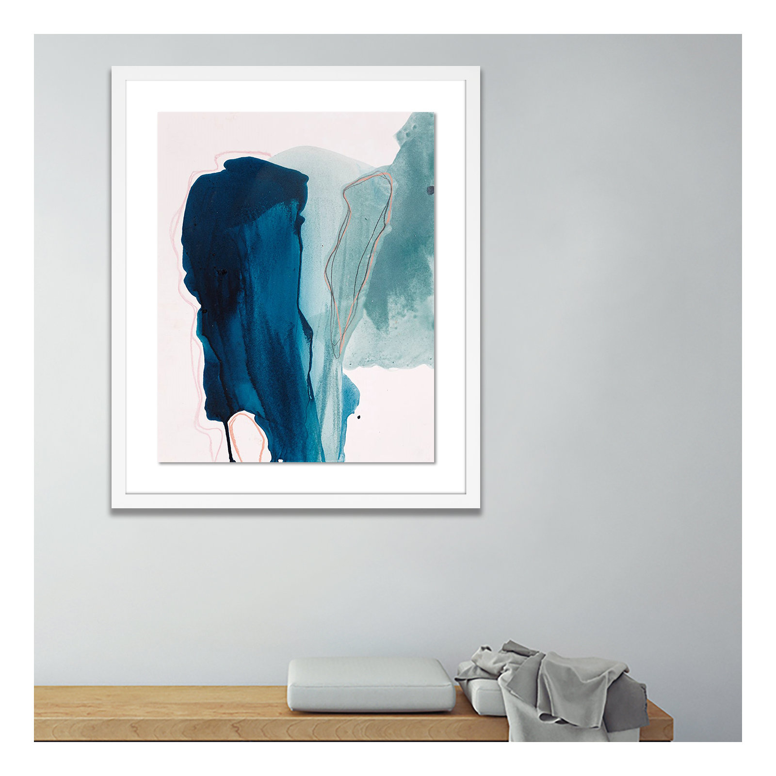 Depth by Kim Whiteside, White, 60" H x 48" W x 2.5" D