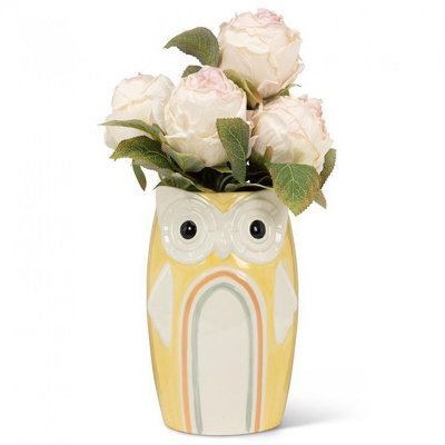 Bright Rainbow Owl Vase