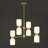 Eugenie Modern Gold 6-Light Chandelier with Opal Glass Shades
