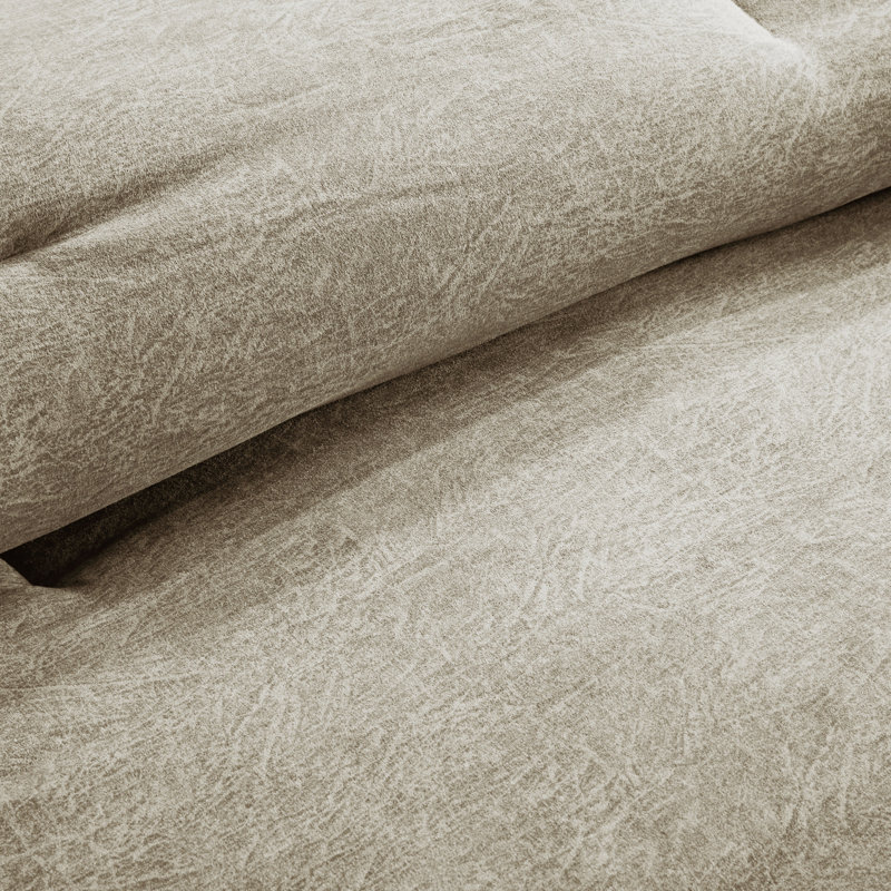 Couette 7 pièces en suédine beige pour lit king size - Draps de lit de style chalet