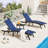 2 PCS All Weather Pool Lounge Chairs Ergonomic Design With Adjustable Backrest-280123596