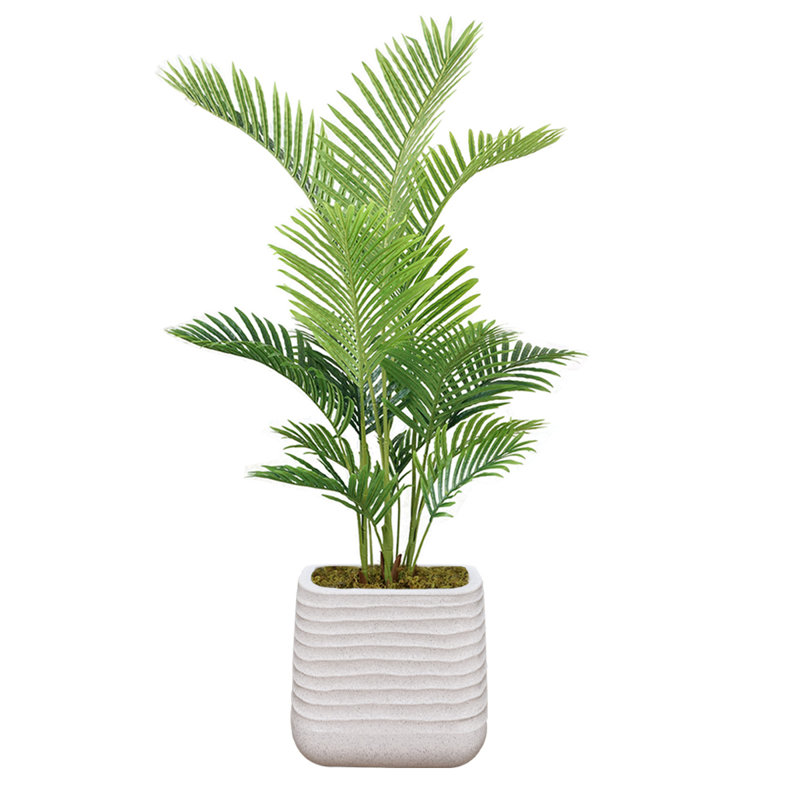 Palmier artificiel 62,57 "en pot, Blanc