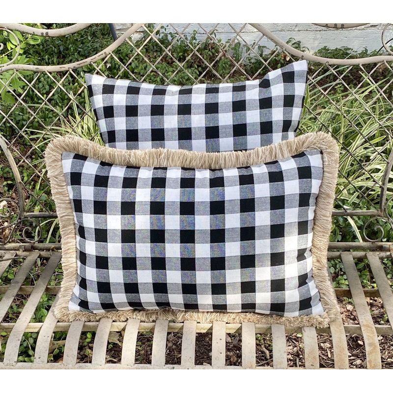Check-Me-Out Lumbar Indoor/Outdoor Pillow Cover & Insert