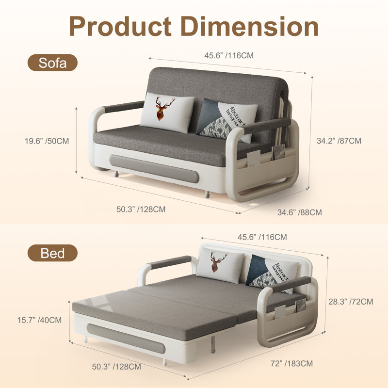 Upholstered Bed with Mattress, 87cm H x 128cm W x 88cm D