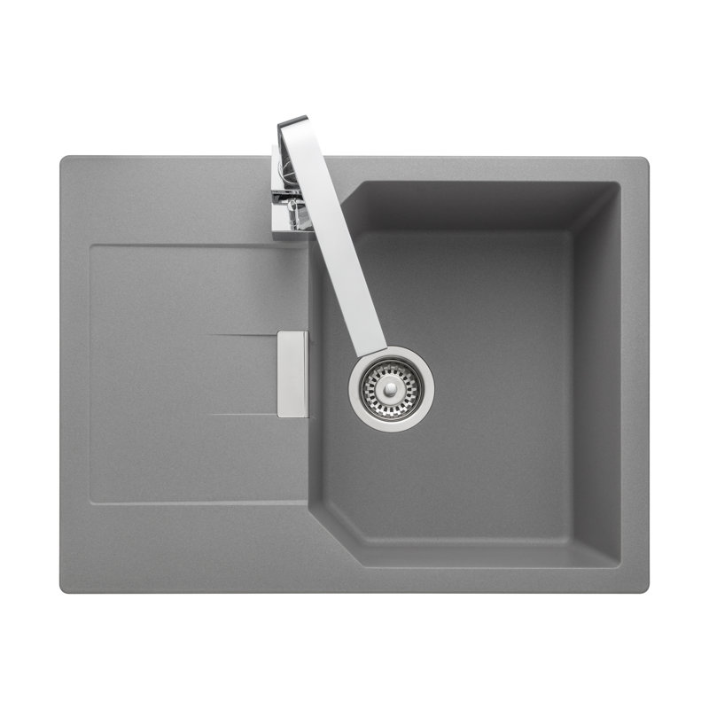 Mayon Single Bowl Inset Kitchen Sink, Dove Grey