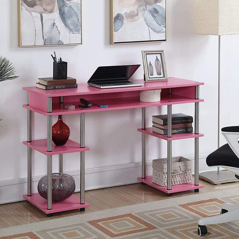 Matthey Metal Base Writing Desk, White/Chrome
