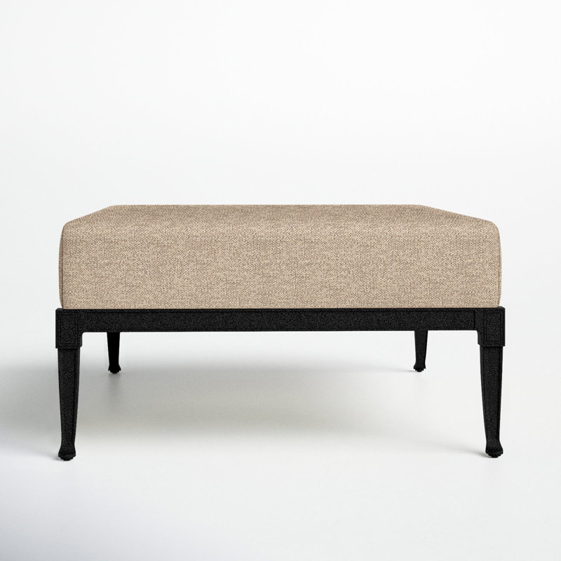 Repose-pieds d'extérieur Wiltshire, Noir texturé, Prescott Dove Check Sunbrella®