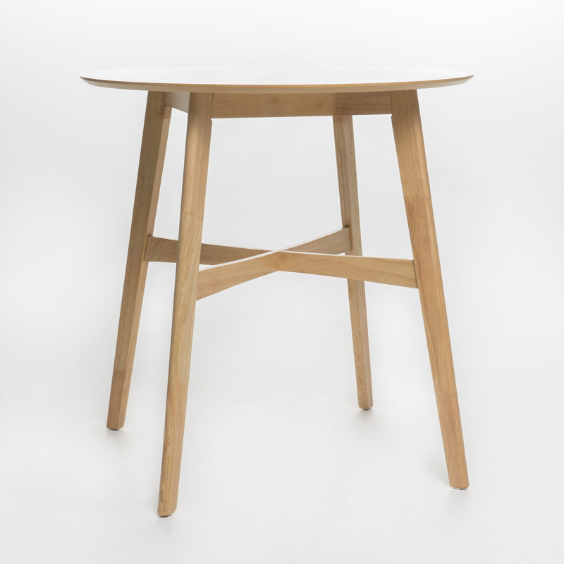 Wood Counter Height Round Dining Table, Natural Oak Finish