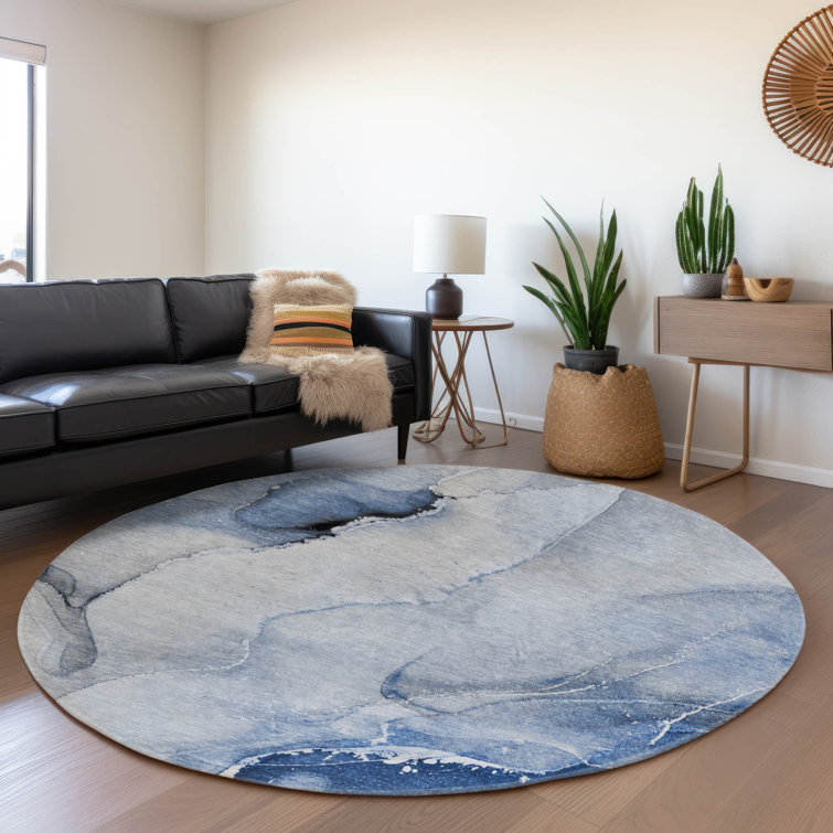 Premium Machine Washable Cerrito AMF521 Blue Rug