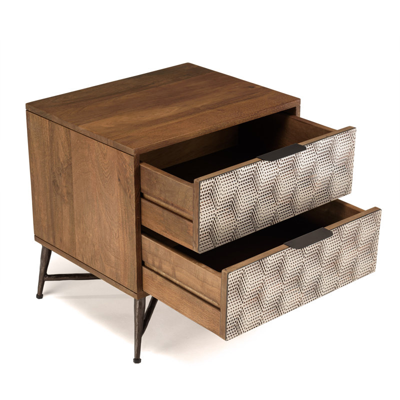 Alliona 50cm W Solid Wood Bedside Table