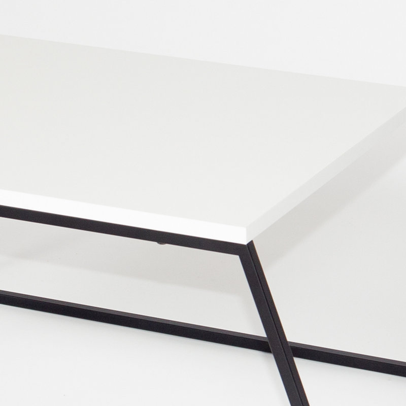 Table basse avec rangement Frame, Blanc