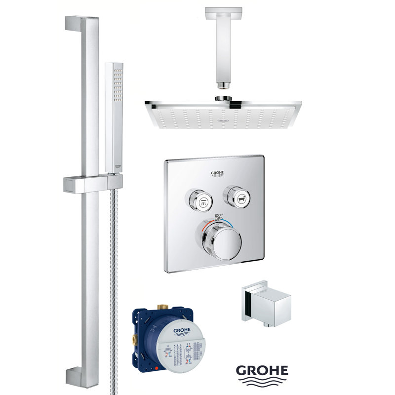 Système de douche complet thermostatique avec soupape grossière