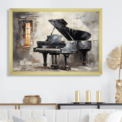 Gris, mélodie mélancolique - Piano, art mural, salon