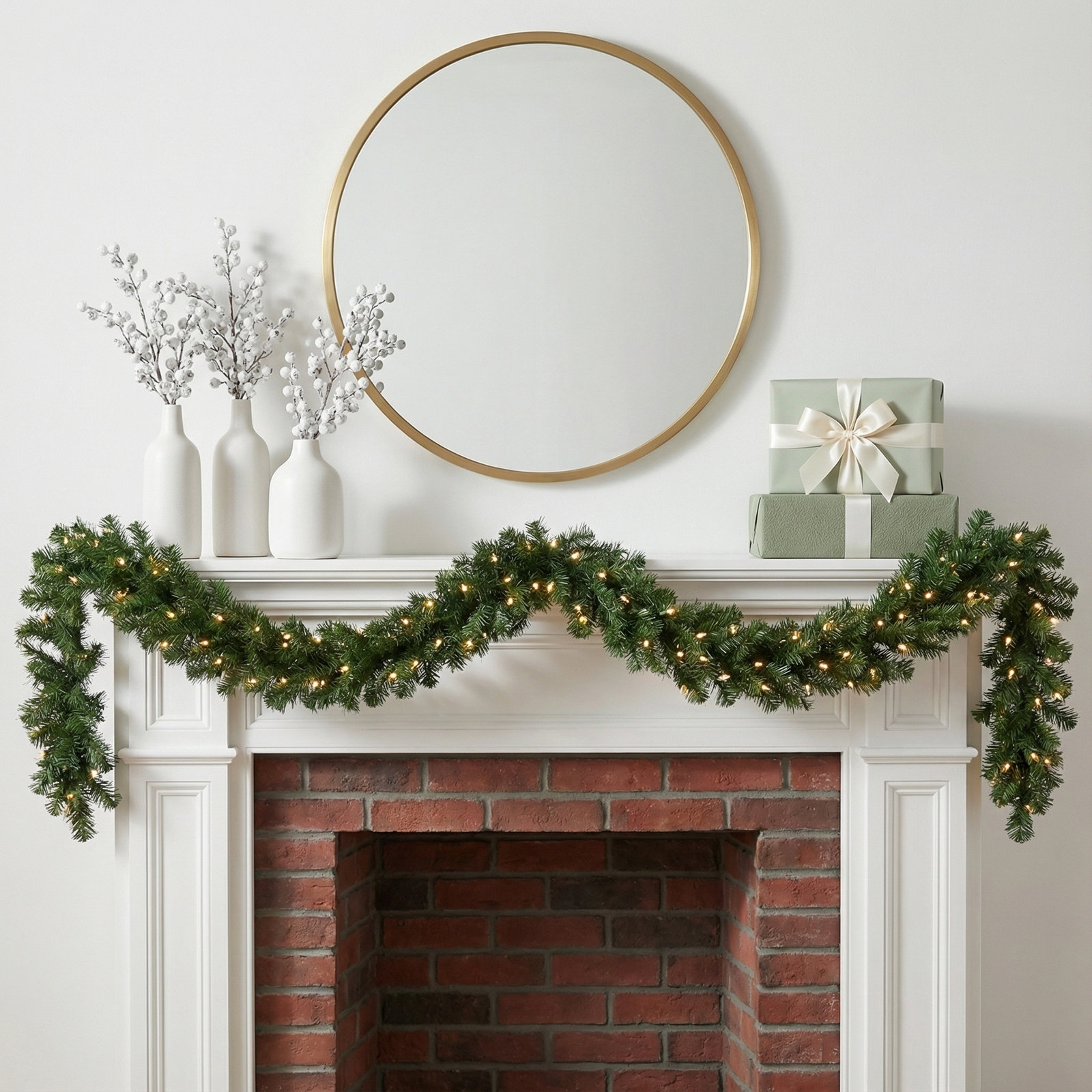 9'x10" Lit New Zealand Pine Garland