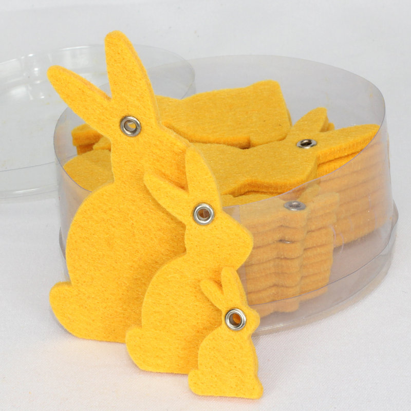 Ornement en forme de noël de lapin 24 pièces, Jaune