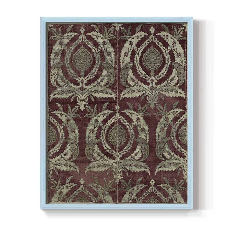 Impression encadrée rétro vintage Lxxviii - bois massif, Blue, H 11 po x l 9 po