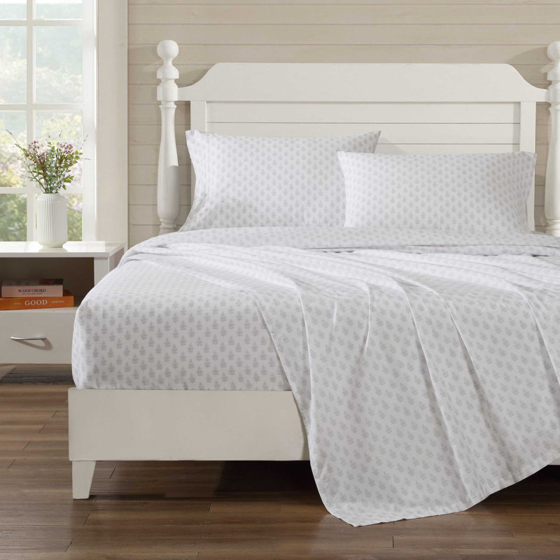 Ensemble de draps en percale de coton Percale Novelty Laura Ashley, Ensemble de draps pour lit simple avec une taie d'