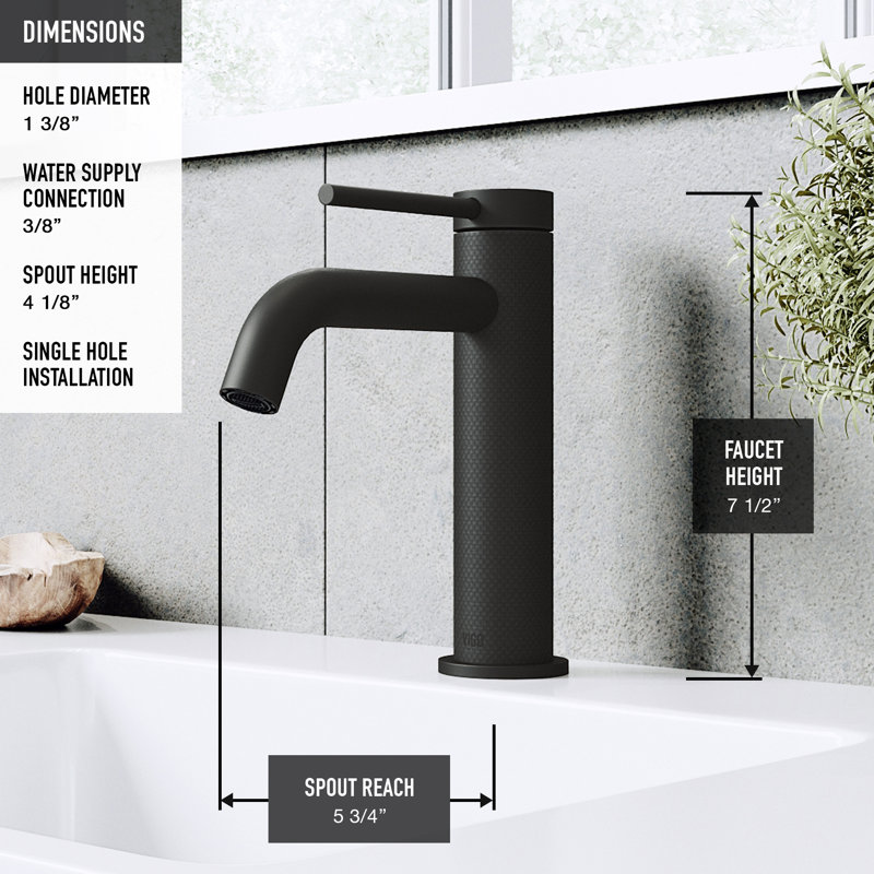 Madison Single Hole Single Handle Bathroom Faucet, Matte Black