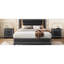 Lit pour grand lit tapissier noir Pu