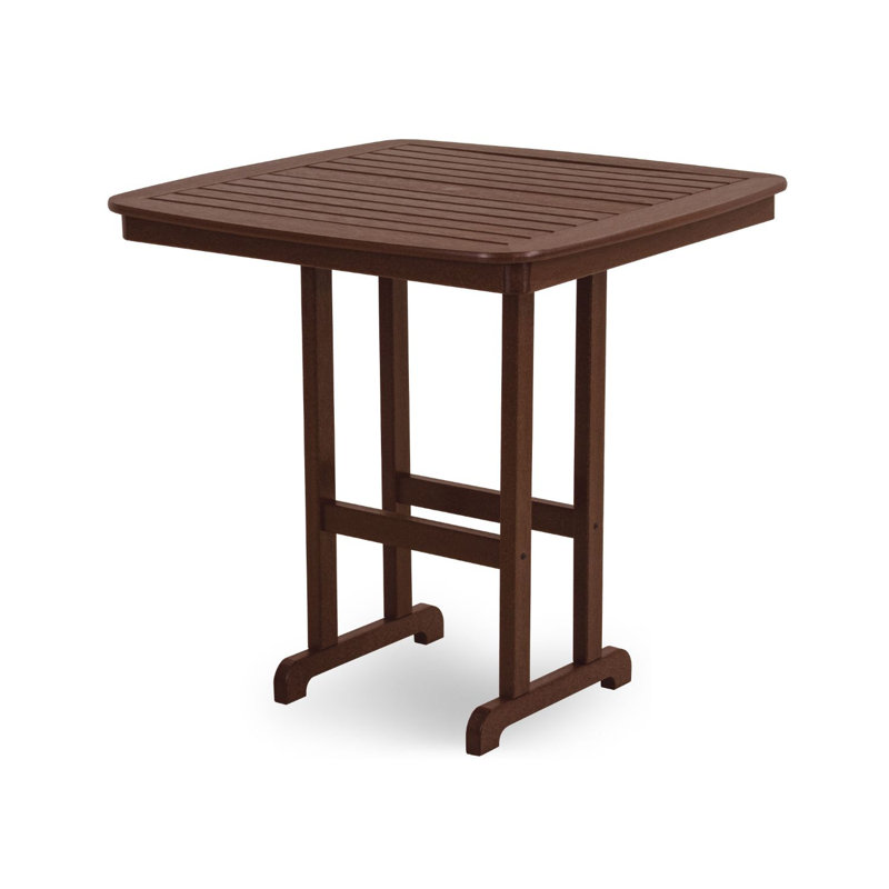 Table de bar POLYWOOD Nautical, Acajou, L 42,5 po x L 42,5 po x H 42 po