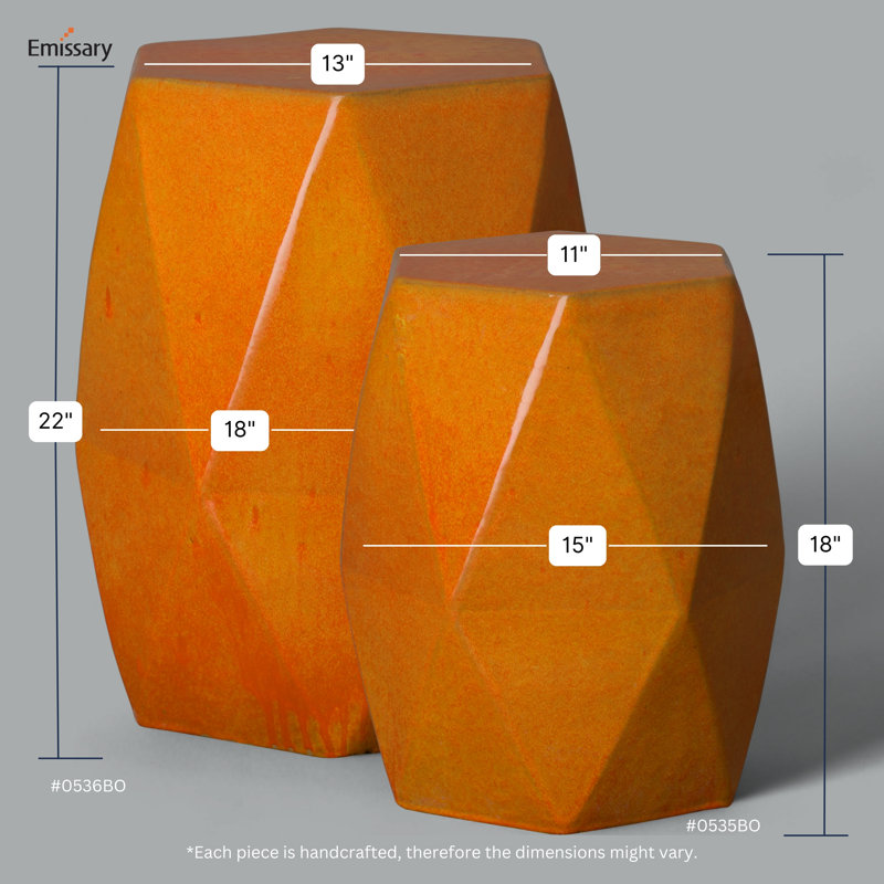 Ibtihal Garden Stool, Orange