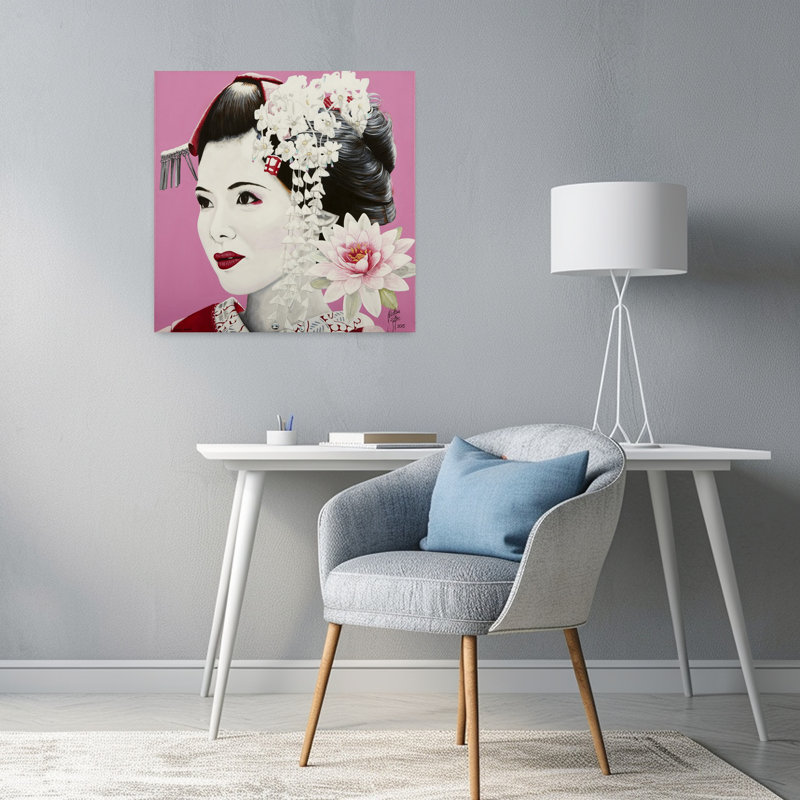 Dashiell Contemporary Art Abstract Contemporary Rose Flower Portrait Wall Art - Wrapped Canvas Print, 60.96 cm H x 60.96 cm W