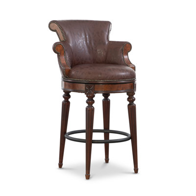 Brooks Swivel Upholstered Counter Stool with Solid Wood Frame