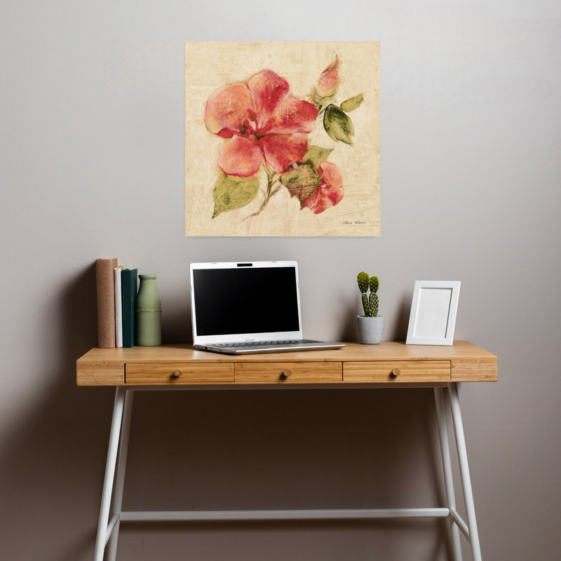 Fleurs tropicales lumineuses II, art hibiscus, H 18 po x l 18 po