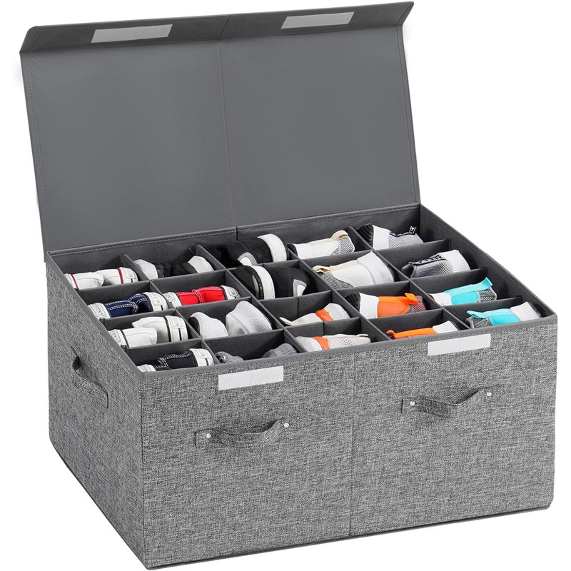 20-pair Stackable Shoe Box – Grey